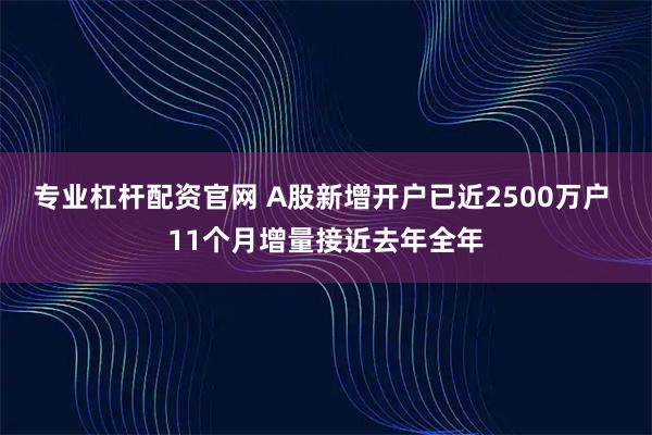专业杠杆配资官网 A股新增开户已近2500万户 11个月增量接近去年全年